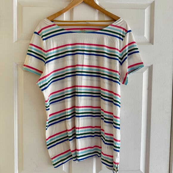 Boden Breton Multicolored Cotton T-Shirt Top Size US 20/22 - Picture 1 of 5